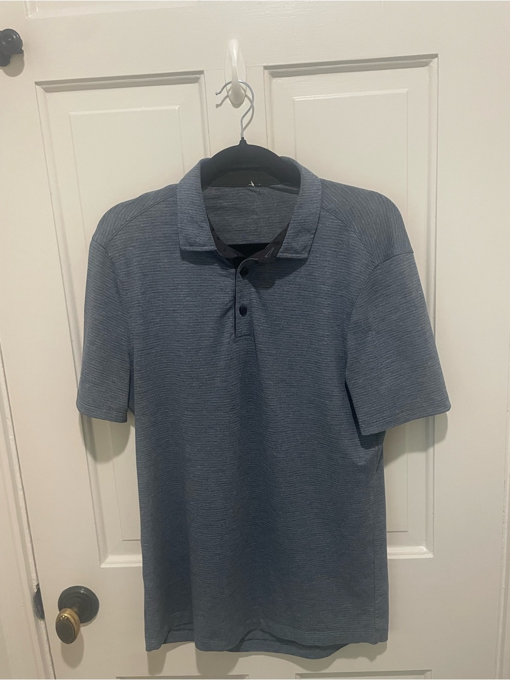 lululemon athletica Dry-Fit Heathered Slate Blue Men’s Short-Sleeve Polo